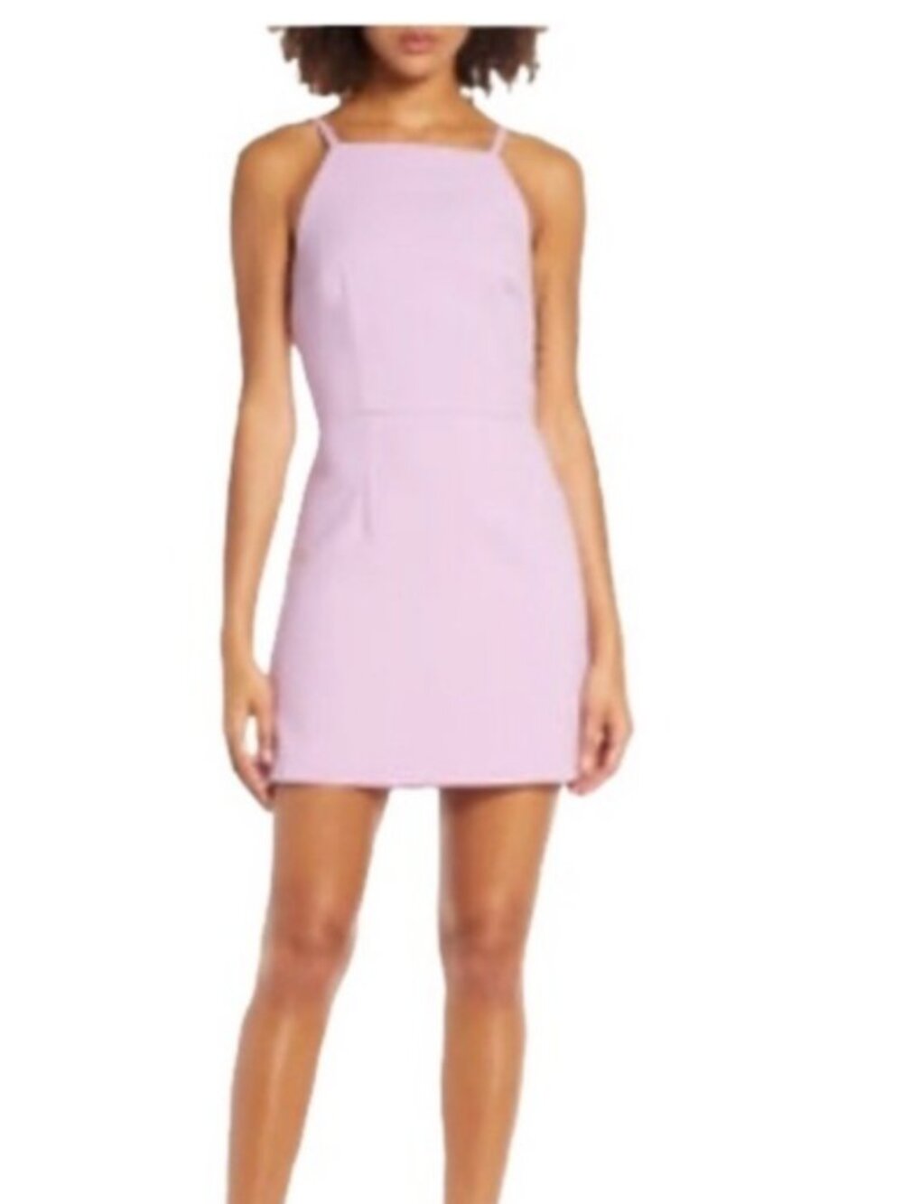 French Connection: Whisper Lilac Pink Spaghetti Strap Sheath Mini Dress - Picture 1 of 14